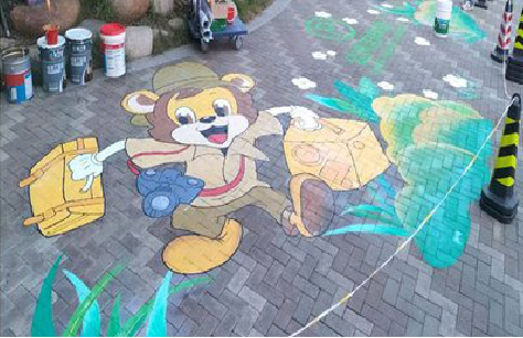 田林夏季画地面彩绘会遇到的问题