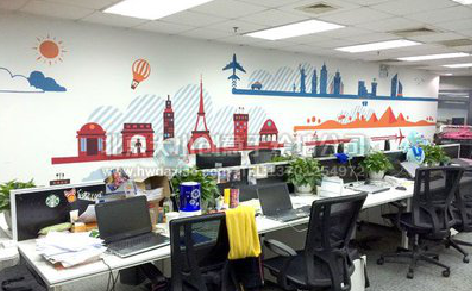 田林教你设计办公室墙绘的方法。